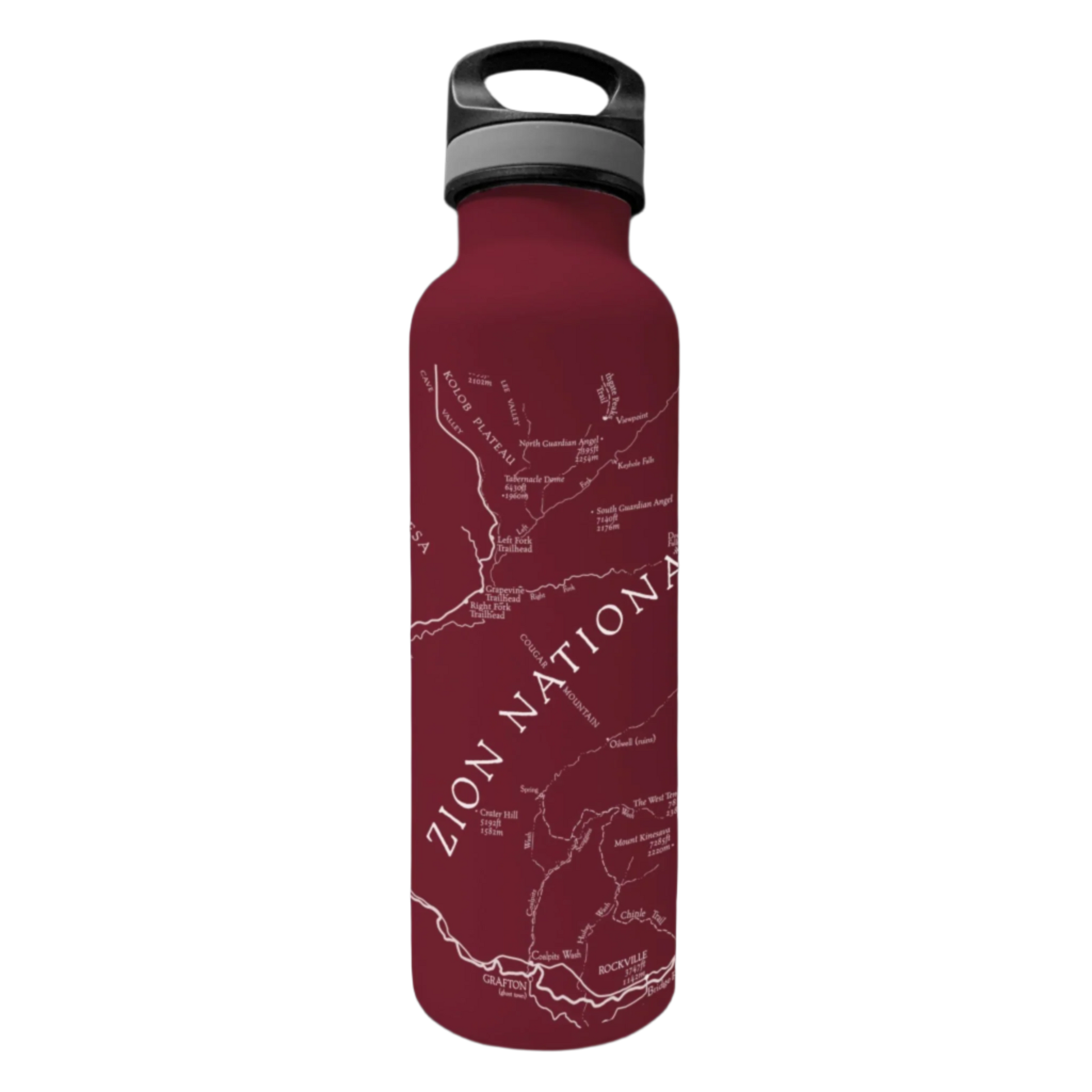 Water Bottle - Zion Map - Zion Natl Park Forever Project