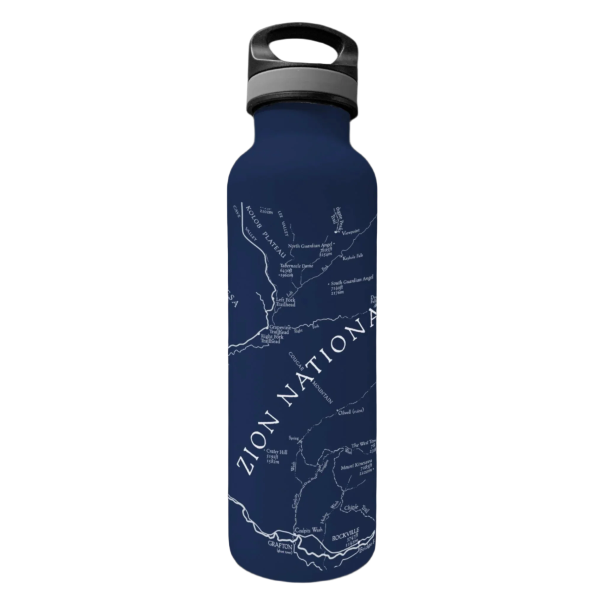 Water Bottle - Zion Map - Zion Natl Park Forever Project