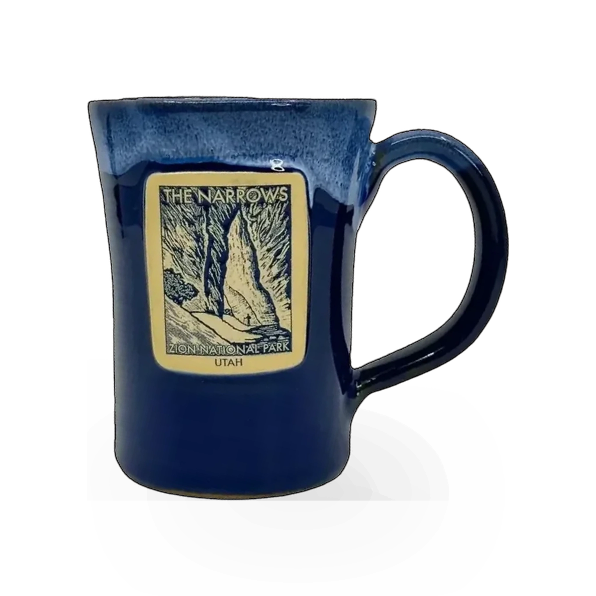 Deneen Pottery navy mug with narrow-style design, featuring a smooth ceramic finish and a classic shape for everyday use.