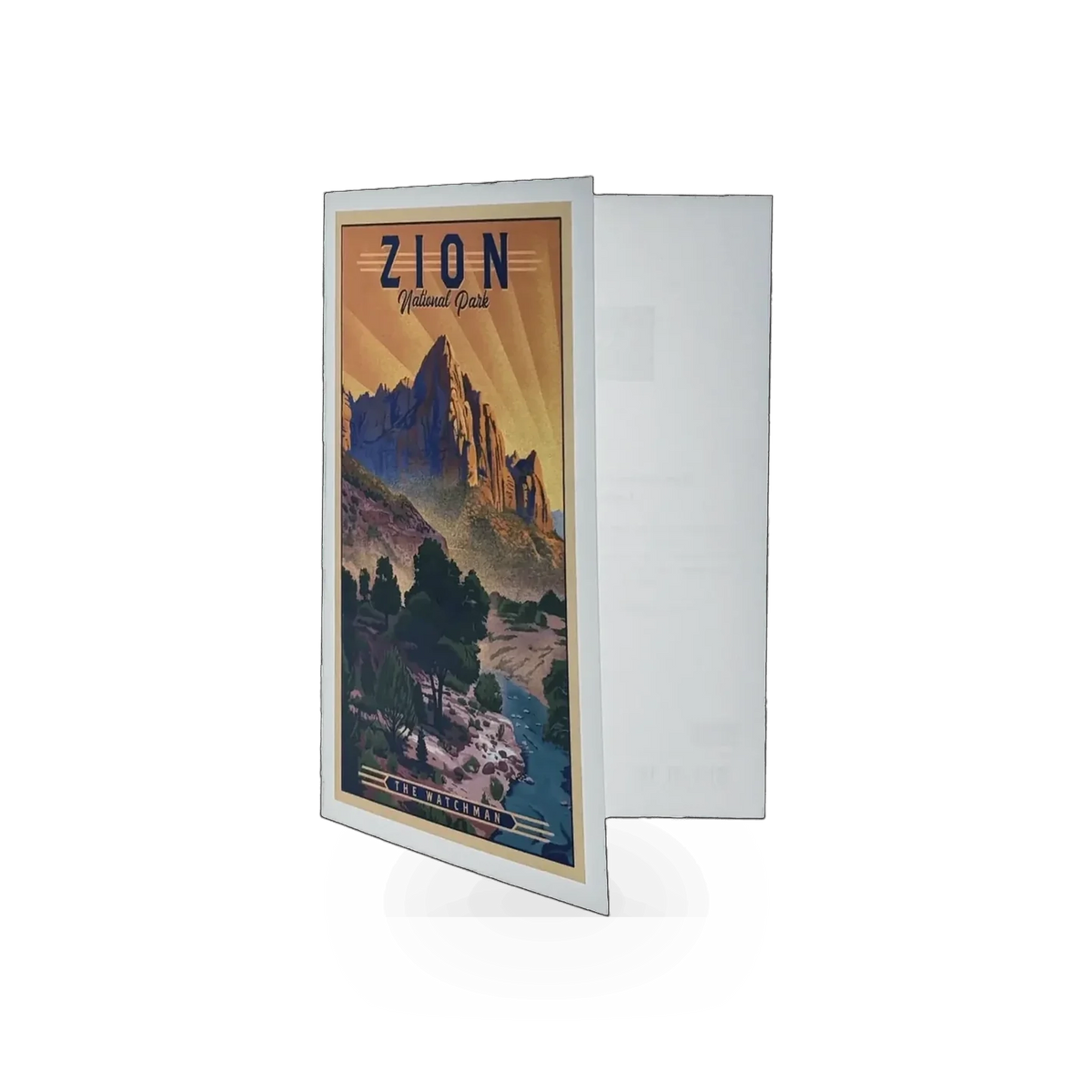 Lantern Press notecard featuring "The Watchman" design, with vintage-style illustration of a watchman or guardian figure.