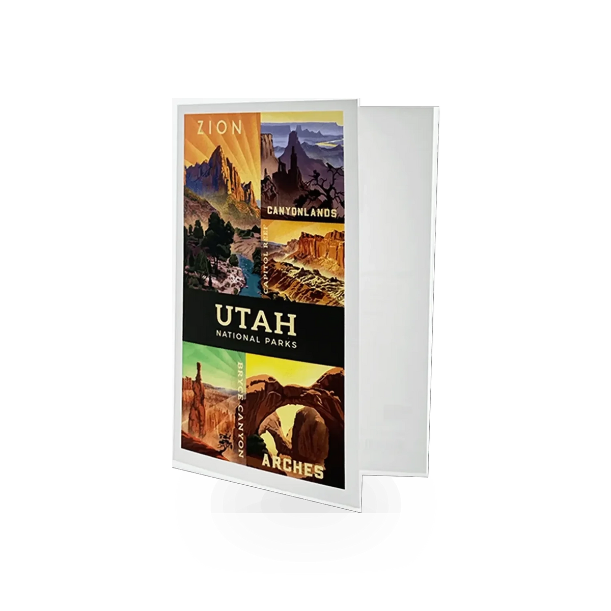 Lantern Press Utah Parks art notecard featuring scenic landscape illustration of Utah's national parks.