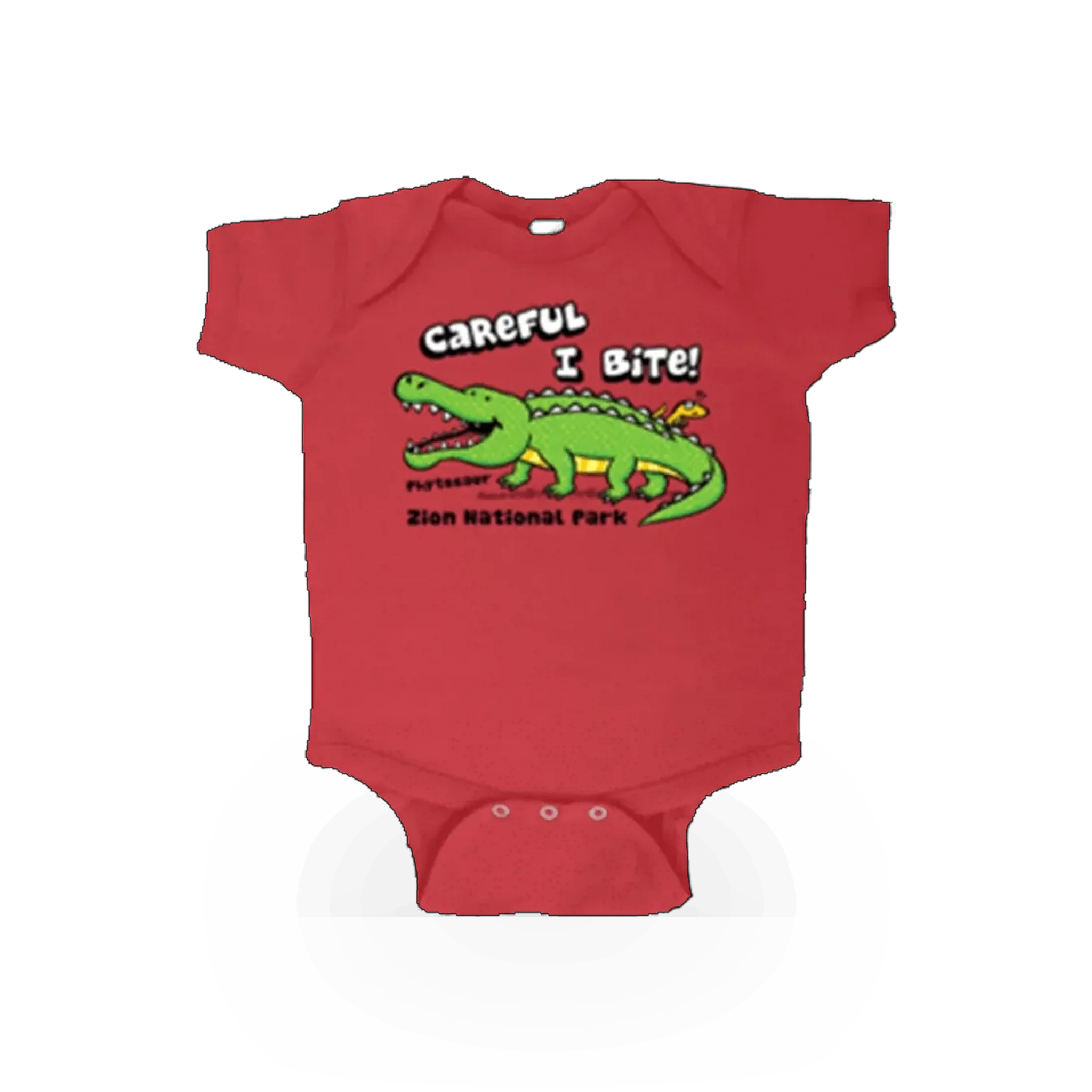 Yellow Phytosaur themed onesie by Julie + Joe, featuring a fun dinosaur design for kids.