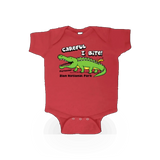 Yellow Phytosaur themed onesie by Julie + Joe, featuring a fun dinosaur design for kids.