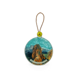 Glass angel ornament from Pampeana featuring a detailed angel design, perfect for holiday or decorative displays.