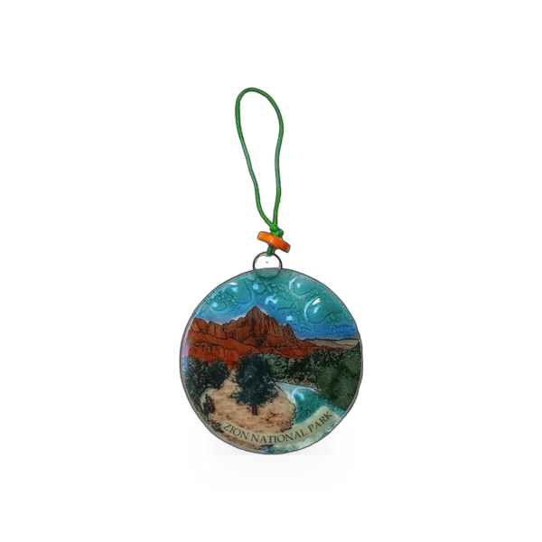 Glass ornament depicting The Watchman theme by Pampeana, featuring intricate design and transparent glass craftsmanship.
