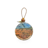 Glass ornament featuring an amphitheater design, from Pampeana's Theme collection, with intricate glass craftsmanship.