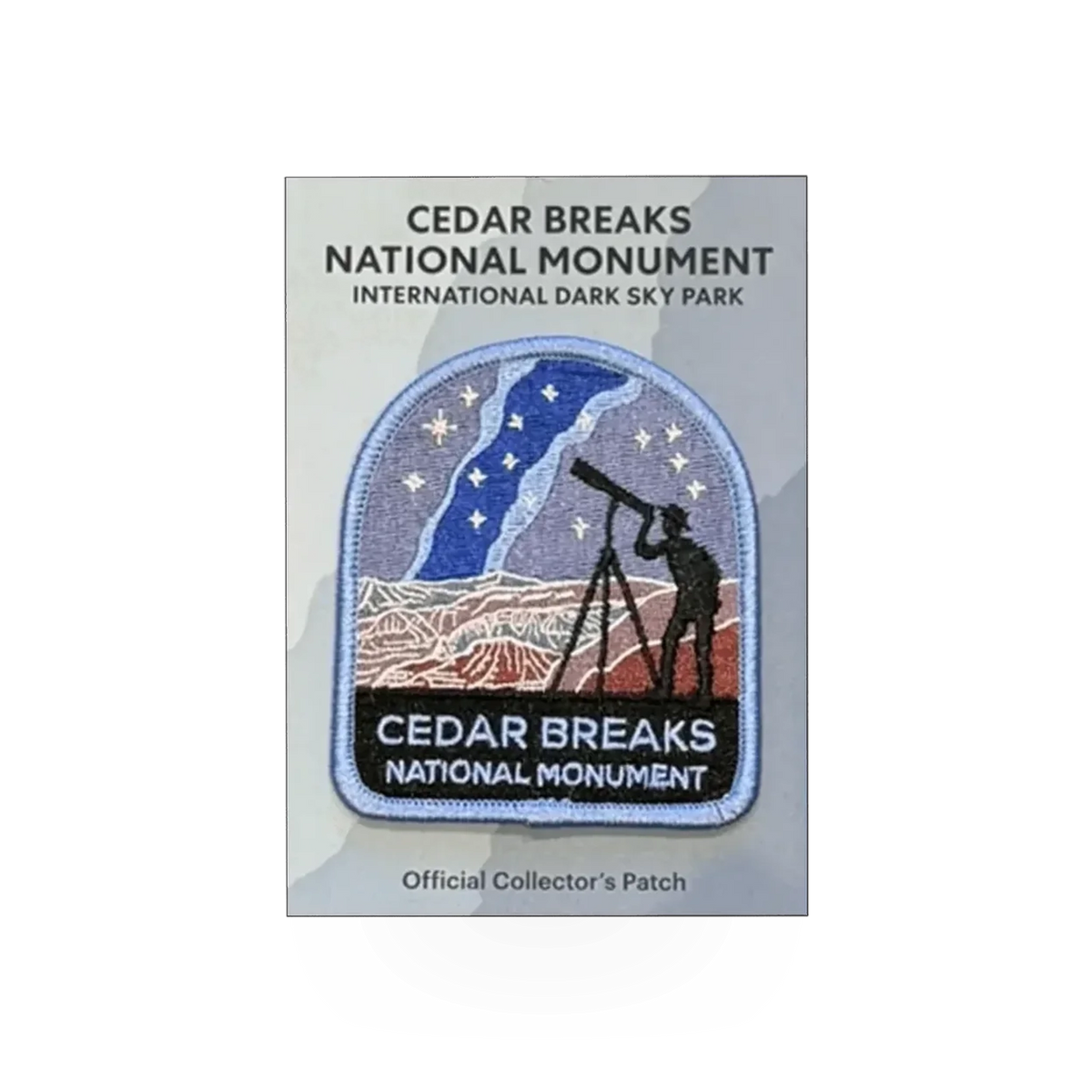 Eagle River Designs CEBR Dark Sky themed patch featuring a night sky design with dark blue and black colors.