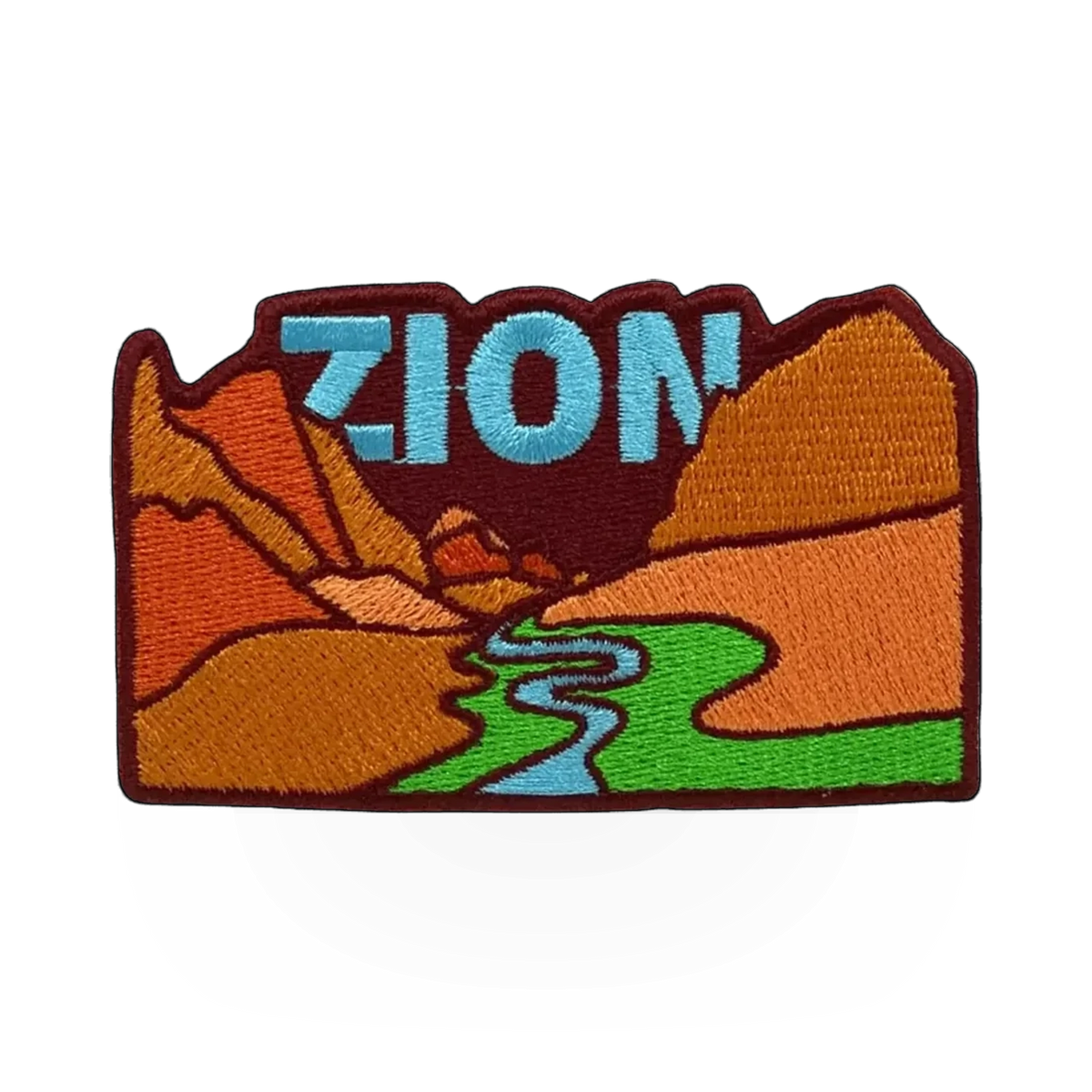 Outpatch Zion theme patch featuring vibrant embroidered design on fabric, perfect for customizing clothing or accessories.