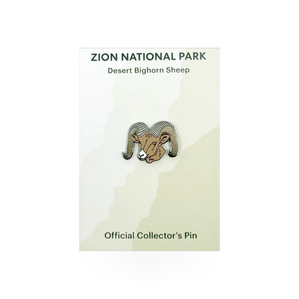 Eagle River Designs Bighorn Sheep Head animal pin with detailed metal craftsmanship, perfect for nature or animal-themed accessories.