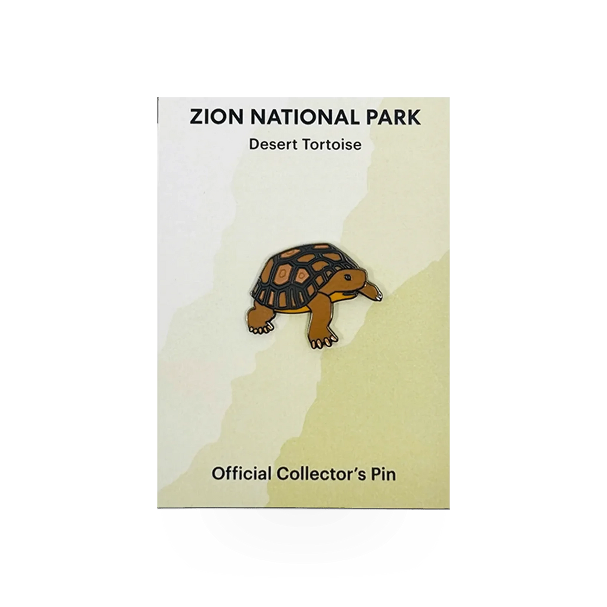Desert tortoise themed pin by Eagle River Designs, featuring a detailed animal illustration on a metal pin.