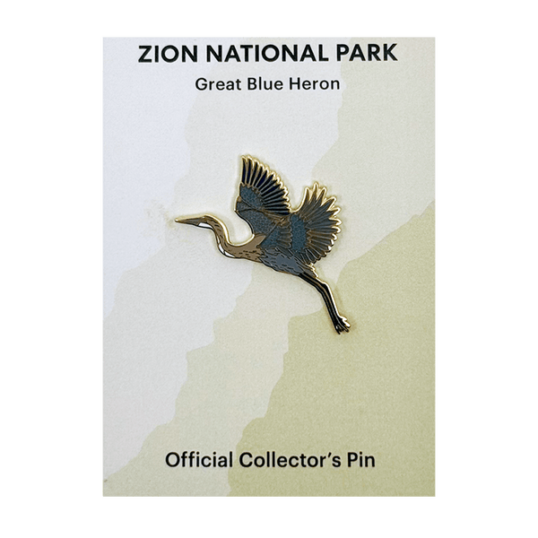 Eagle River Designs Great Blue Heron animal themed pin featuring the detailed blue heron bird illustration.