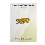 Animal mountain lion cougar theme pin by Eagle River Designs, detailed metal pin featuring a realistic mountain lion design.