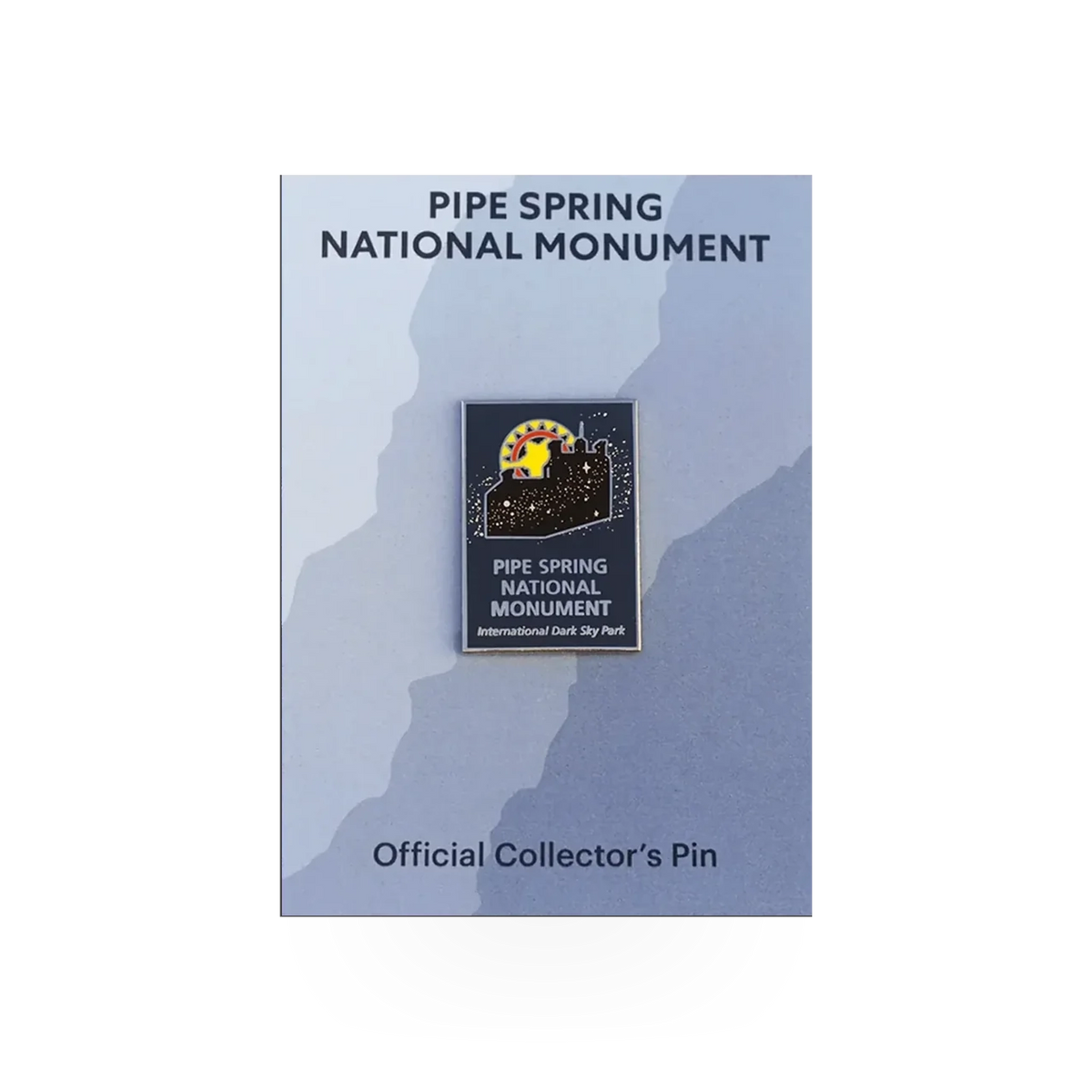 Dark sky-themed pin from Eagle River Designs, featuring a celestial design with stars and moon elements on a metal pin.