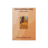 Eagle River Designs Zion Angels Landing themed pin featuring a detailed depiction of the famous rock formation.