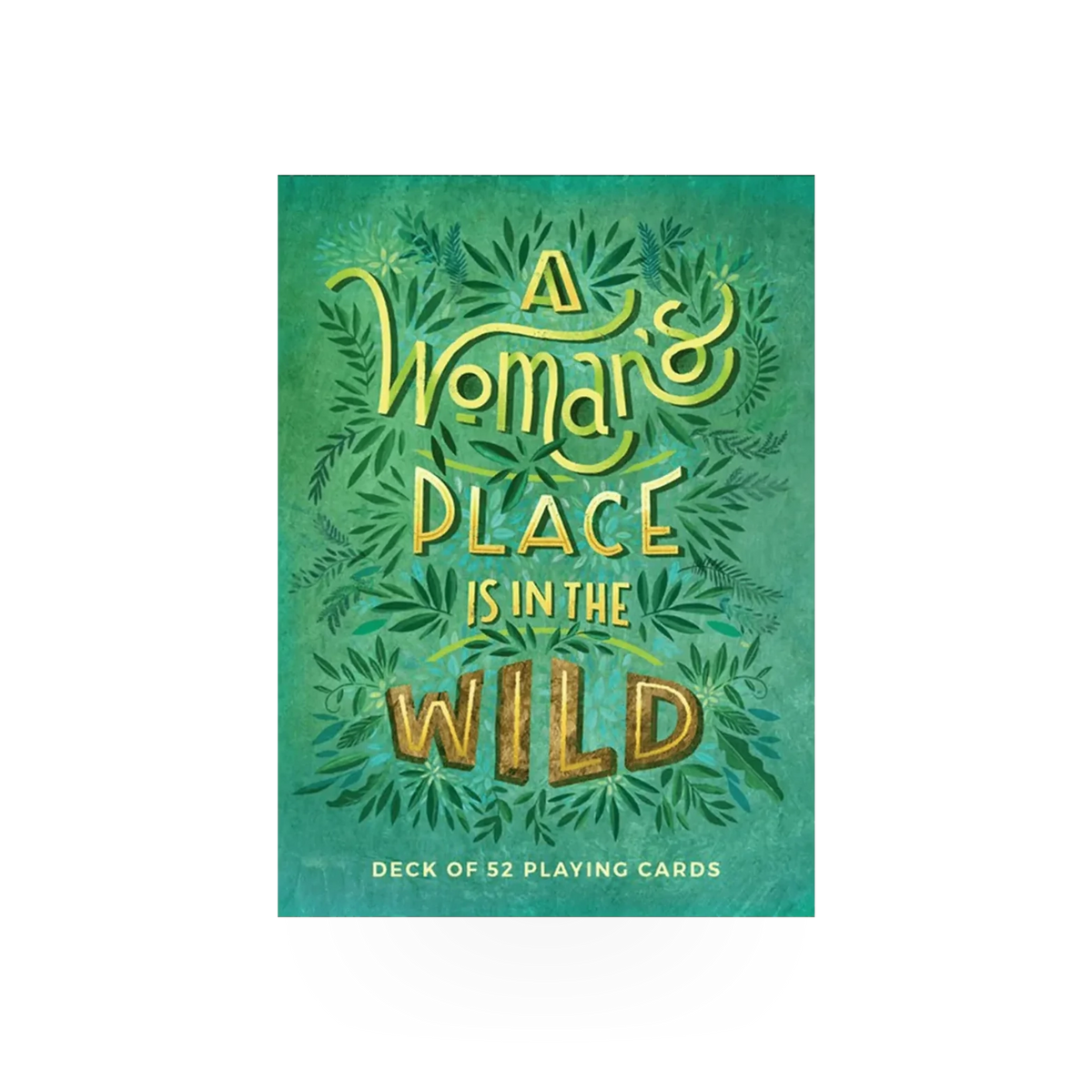 Playing cards titled "A Woman's Place" by Mountaineers Books featuring a woman depicted on the card design.