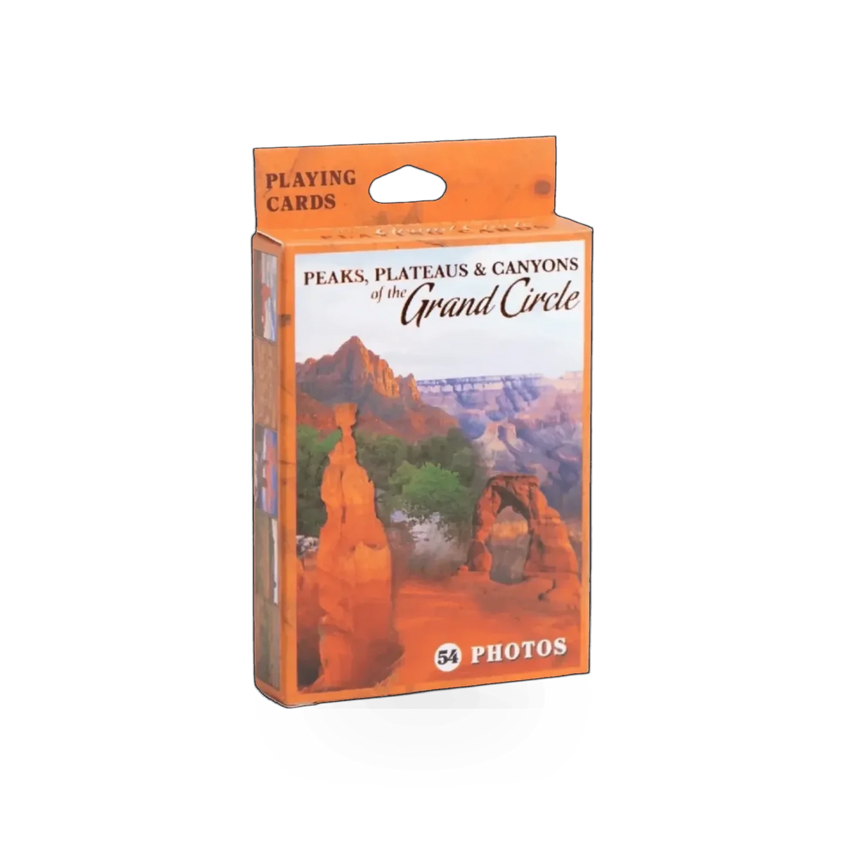 Impact Photographics Grand Circle 51-Ply playing cards spread out, showcasing colorful card backs and intricate design details.