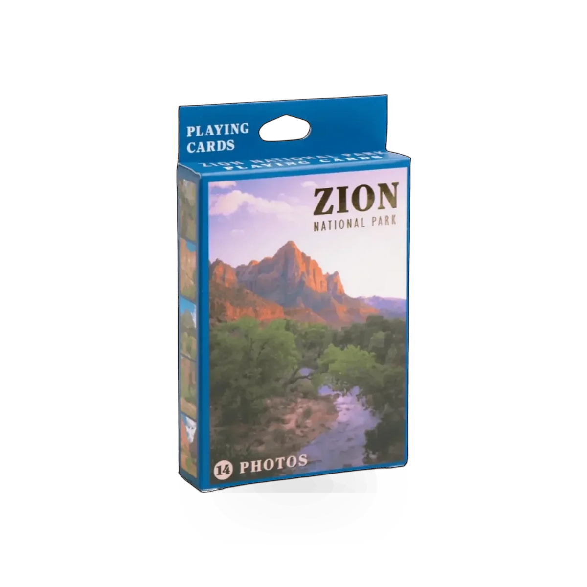 Impact Photographics Zion playing cards with vibrant design, featuring a 470-PLY VA card deck on a plain background.
