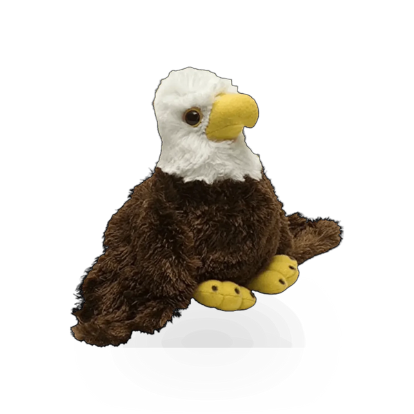Soft plush bald eagle toy by Wild Republic, detailed eagle design with realistic feathers and bright eyes, ideal for collectors or children.