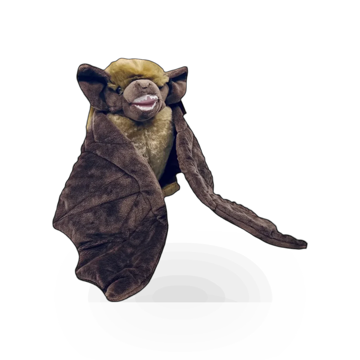 Soft plush bat toy from Wild Republic featuring realistic bat design and detailed wing and face features.