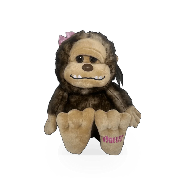 Soft 10-inch Bigfoot plush toy from Wild Onez by Zoologee, featuring a girl character, perfect for cuddling and play.