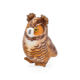 Soft plush Great Horned Owl bird by Wild Republic, featuring realistic details and a cuddly, huggable design.