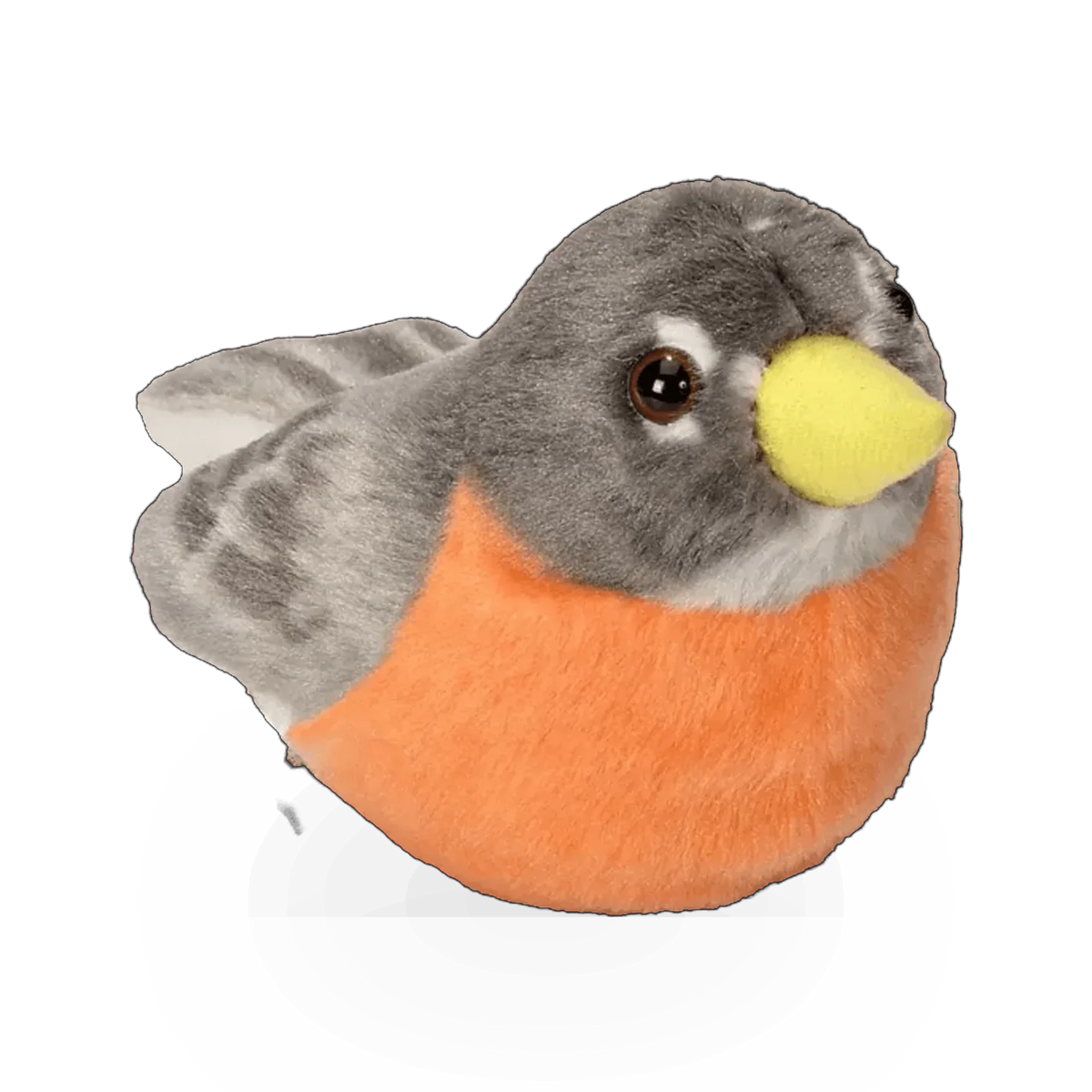 Soft plush Robin bird toy by Wild Republic, featuring detailed orange beak and vibrant red and brown feathers.