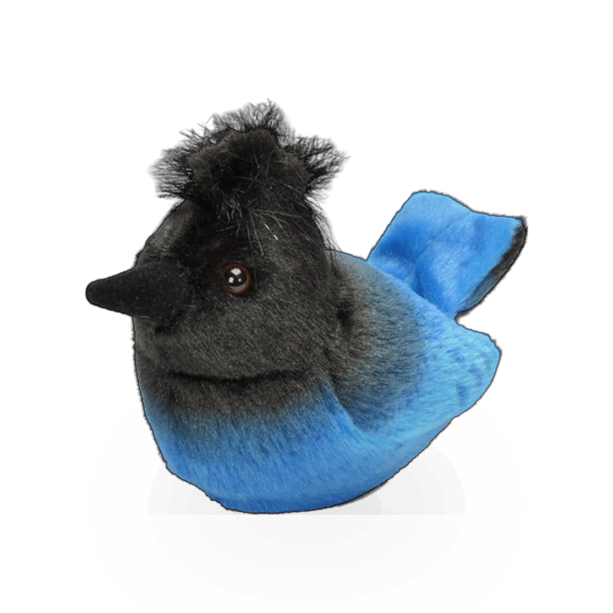 Soft plush mountain bluebird toy by Wild Republic, showcasing detailed feathers and vibrant blue color.