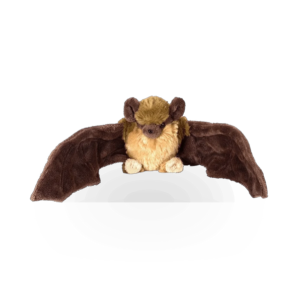 Soft brown plush bat toy by Wild Republic, featuring detailed wings and adorable bat face, perfect for plush toy collectors.