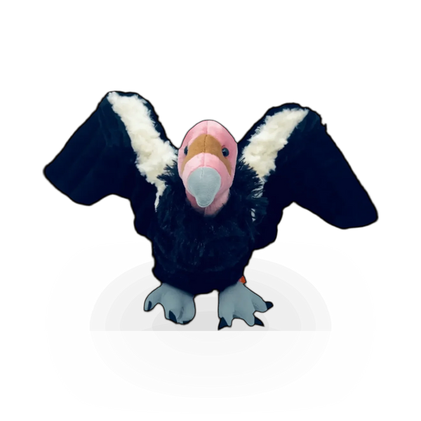 Soft plush California Condor toy by Wild Republic, detailed and realistic with vibrant colors and feather texture.