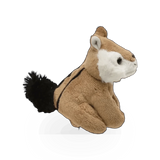 Unipak plush chipmunk finger puppet, 3.5-inch soft toy with detailed facial features and realistic coloring.