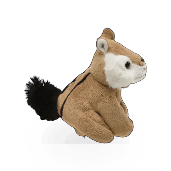 Unipak plush chipmunk finger puppet, 3.5-inch soft toy with detailed facial features and realistic coloring.