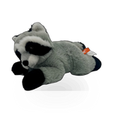 Soft plush raccoon Ecokins toy from Wild Republic, featuring realistic gray and white fur with black eyes and a cute, cuddly appearance.