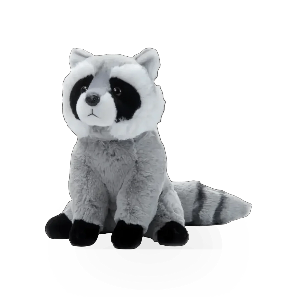 Soft plush raccoon toy from Wild Onez by Zoologee, featuring realistic fur and detailed facial features.