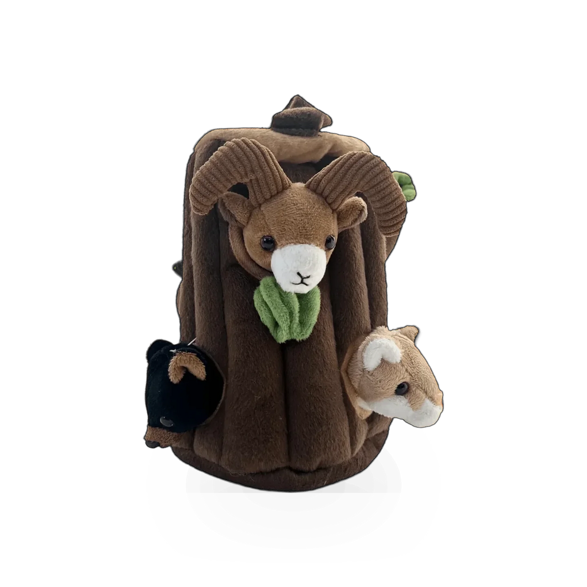 Colorful plush Treehouse Animals finger puppets by Unipak featuring various animal characters on soft fabric.