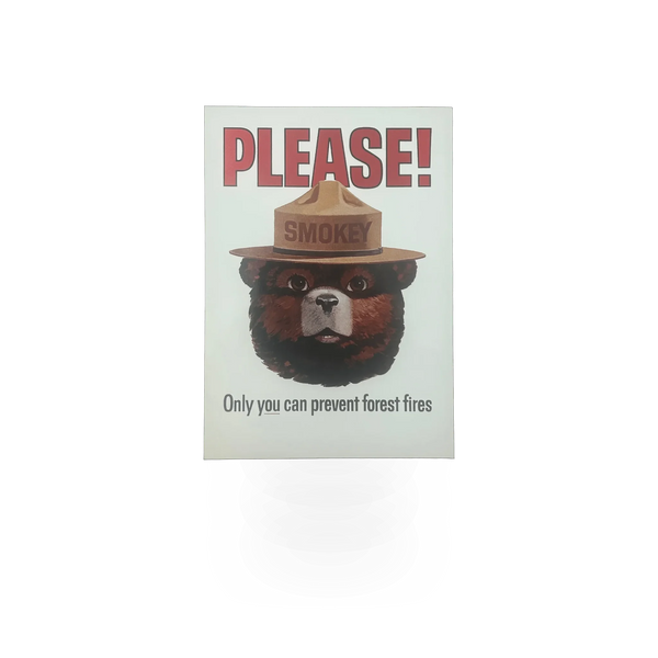 4x6 Smokey Bear postcard in VA style by Impact Photographics, featuring Smokey Bear illustration on a vintage-inspired postcard.