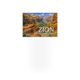 Postcard book featuring Zion National Park scenes by Park Partners, with colorful landscape images and compact design.