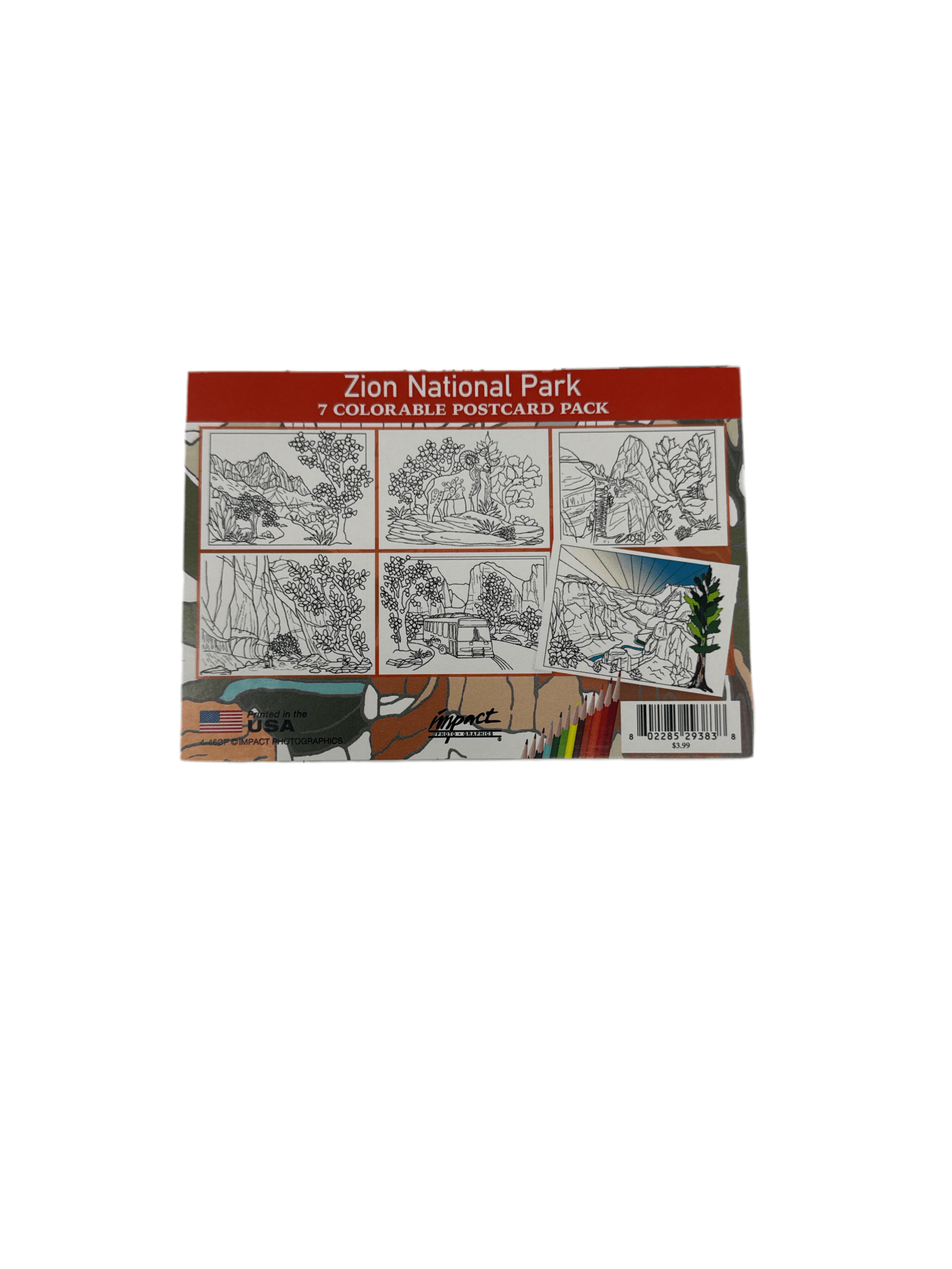 Postcard - Colorable pk - 4-46CP - Zion Natl Park Forever Project