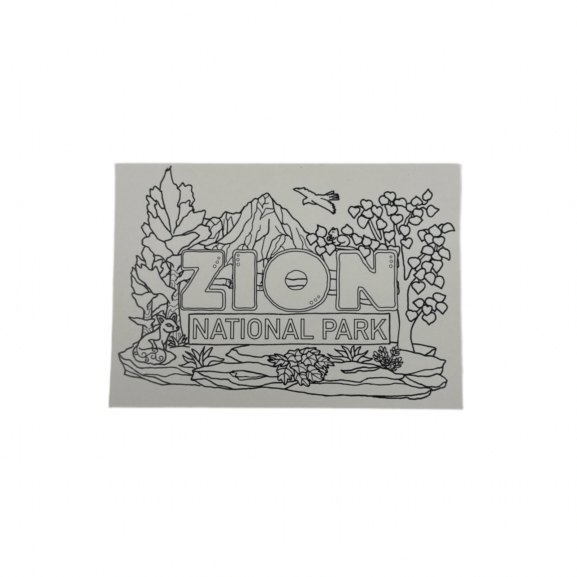 Postcard - Colorable pk - 4-46CP - Zion Natl Park Forever Project