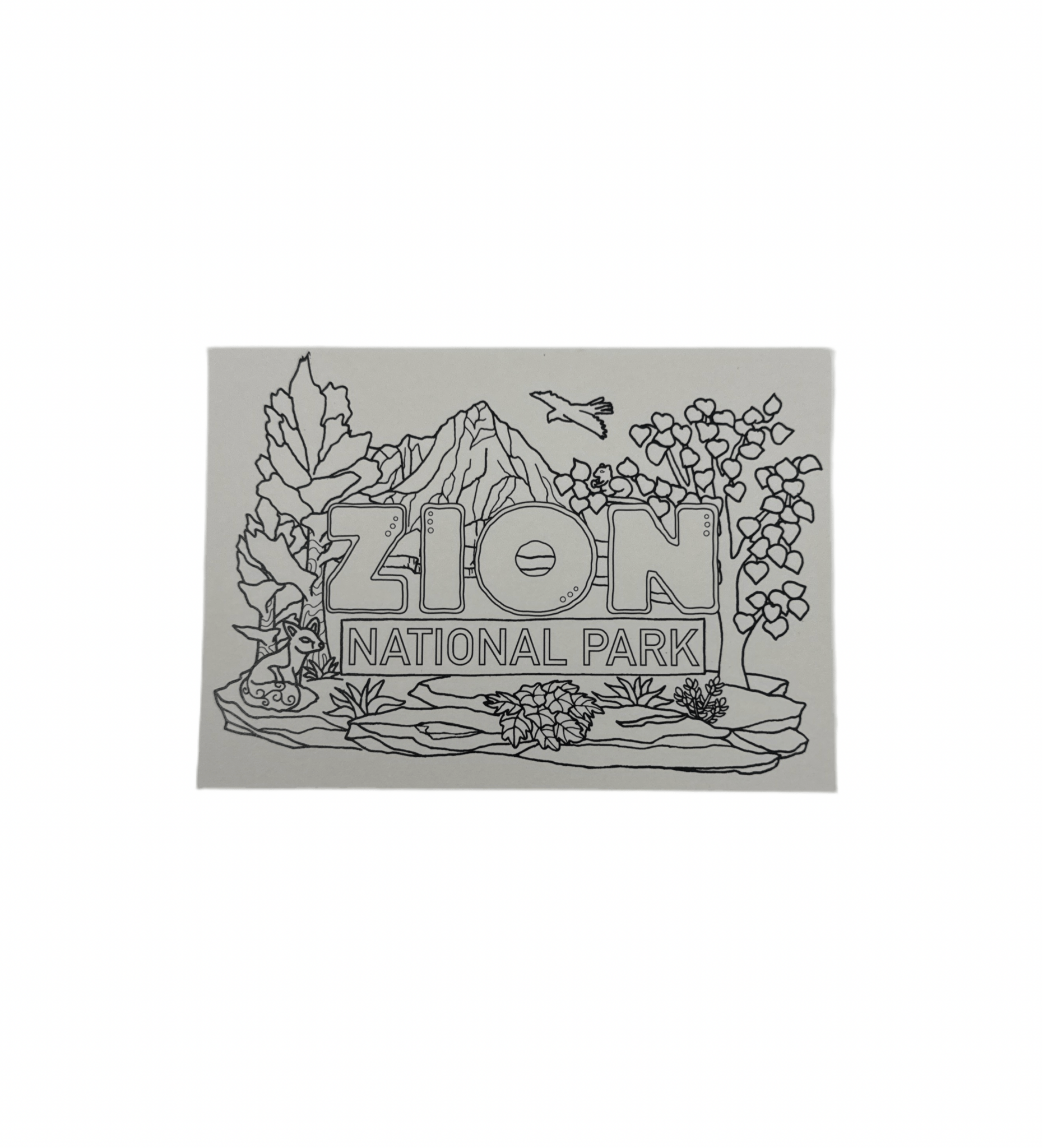Postcard - Colorable pk - 4-46CP - Zion Natl Park Forever Project