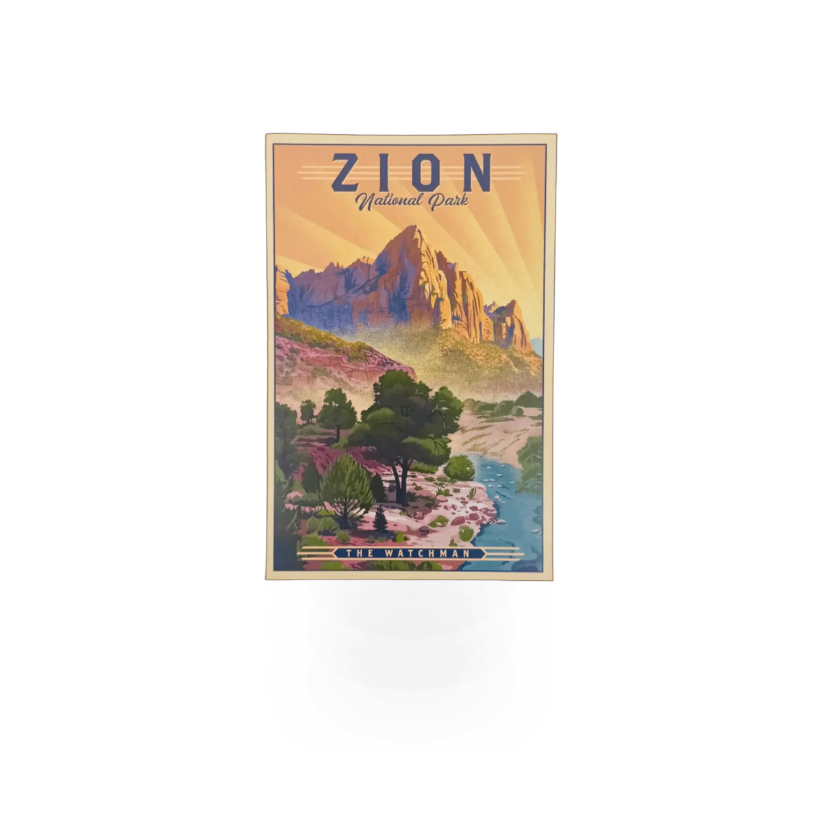 Vintage-style postcard featuring The Watchman by Lantern Press, showcasing scenic artwork of the landmark.