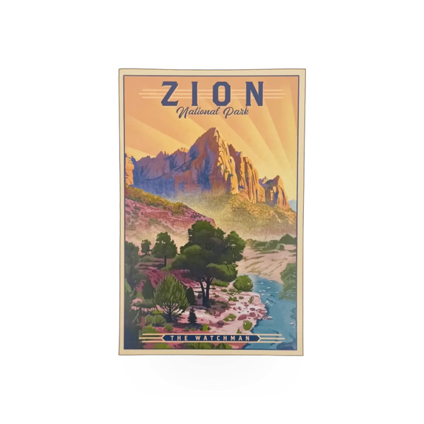Vintage-style postcard featuring The Watchman by Lantern Press, showcasing scenic artwork of the landmark.