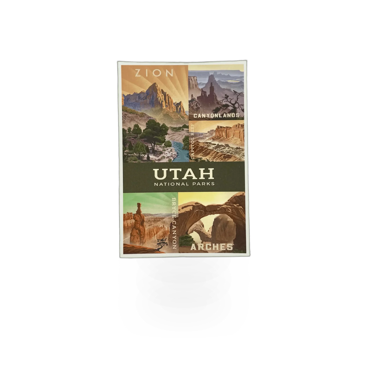 Lantern Press Utah Parks postcard featuring scenic images of Utah's national parks and natural landscapes.