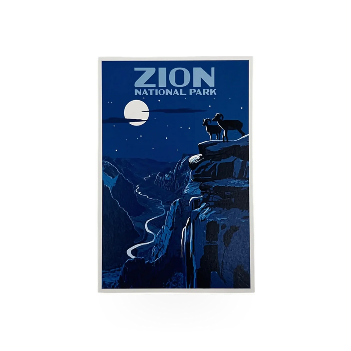 Lantern Press Zion Night Sky postcard featuring a scenic nighttime view of Zion Park with stars and natural landscape.