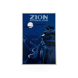 Lantern Press Zion Night Sky postcard featuring a scenic nighttime view of Zion Park with stars and natural landscape.