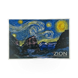 Lantern Press Zion Starry Night postcard featuring a scenic view of Zion National Park under a starry sky.