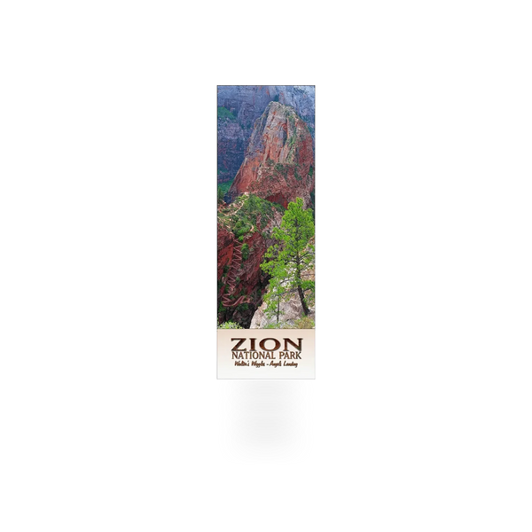 Impact Photographics poster of Angels Landing mountain landscape with rugged cliffs and scenic views, perfect for wall decor.