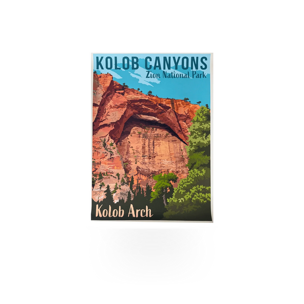 Impact Photographics Kolob RR poster featuring scenic landscape with bold colors and detailed mountain and desert views.