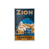 John Clark Zion Tunnel poster featuring a vibrant image of the famous Zion National Park tunnel and surrounding landscape.
