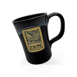 Deneen Pottery Zion Canyon Plum themed mug featuring a scenic canyon design on a ceramic mug.