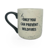 Marble Smokey Bear mug by Impact Photographics featuring a smoky bear design, with a smooth marble finish and ergonomic handle.